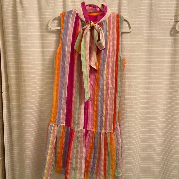 Marie Oliver Rainbow Stripe Silk Dress - Picture 2 of 9